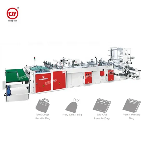 Macchina per la produzione di borse per la spesa con coulisse e manico ad anello, prezzo di fabbrica 800zd, 4 toppe funzionali per estrarre la borsa